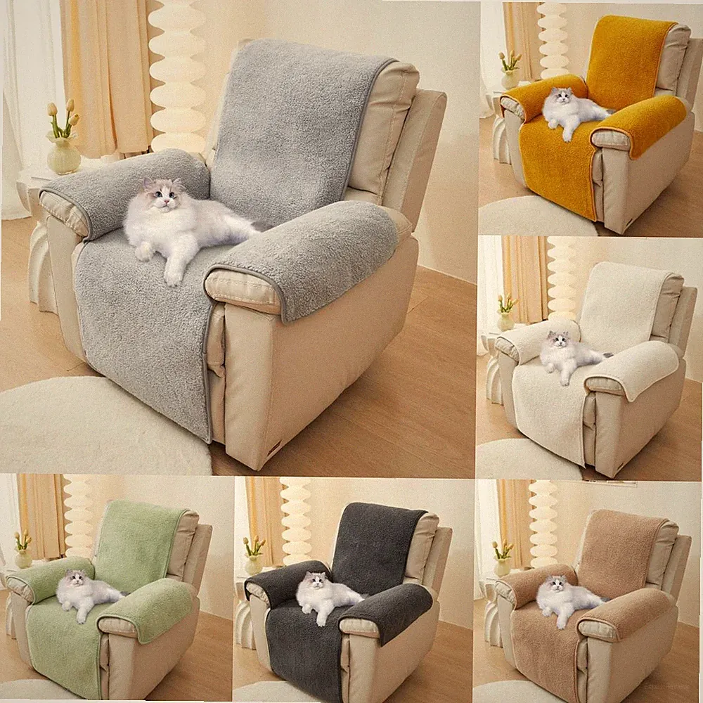 82"x22" Ultra Soft Warm Sofa Chair Cover Fluffy Fleece Recliner Chair Protector