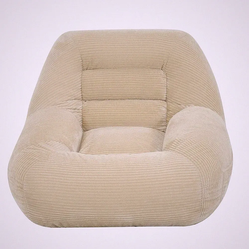 Bean Bag Chair with Filling Corduroy Fabric Couch Cozy Fluffy Cloud Mini Couch