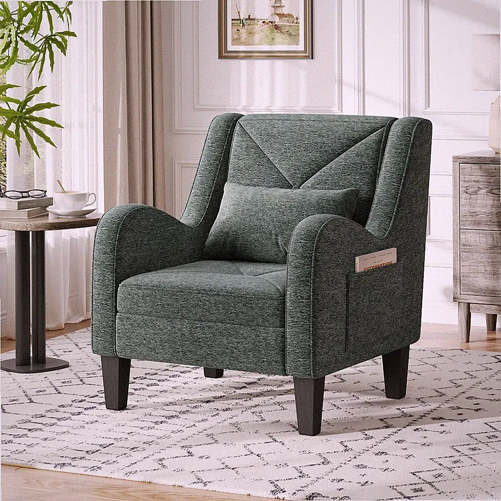 Chenille Accent Chair for Living Room Bedroom Chair Comfy Reading Chair