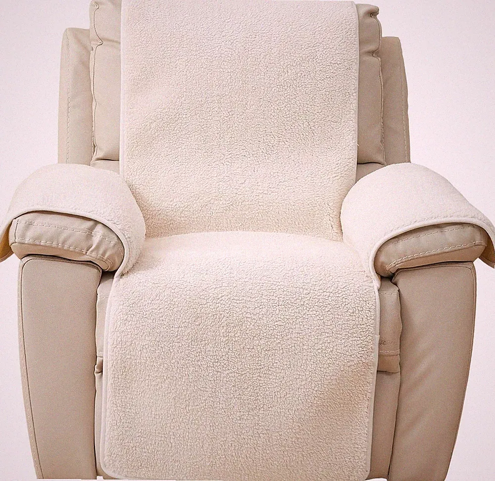 Luxury Sherpa Fleece Recliner Chair Cover Non Slip Backing Fuzzy Fluffy Reclinin