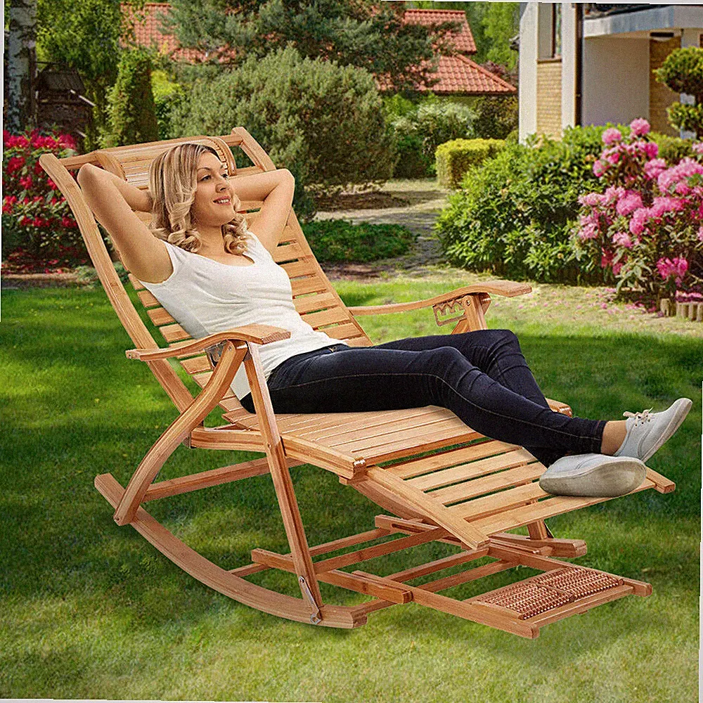 Oversize Rocking Chair Sun Lounger Recliner Portable Armchair Balcony Garden
